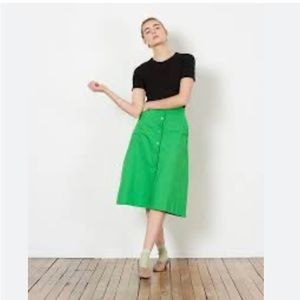 Rachel Antonoff  Rosemary button down skirt Kermit green skirt 8
